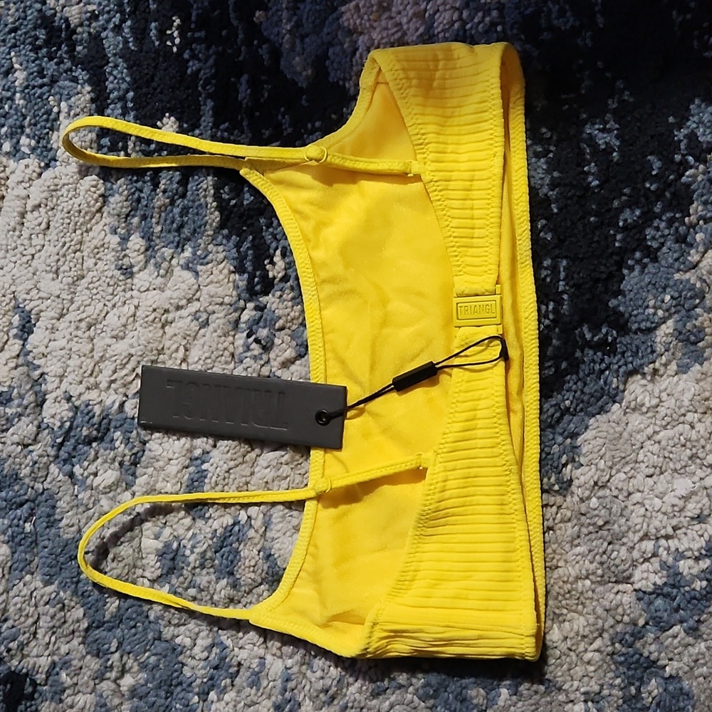 Yellow Rib bathing suit top - Picture 3 of 4